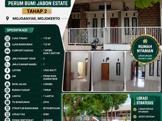 LUAS 112 M2!! DIJUAL CEPAT (LAGI BU) RUMAH BUMI JABON ESTATE TAHAP 2 MOJOANYAR MOJOKERTO