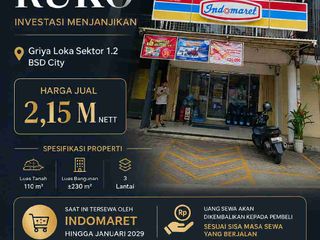 RUKO 3 LANTAI MURAH TURUN HARGA BSD CITY