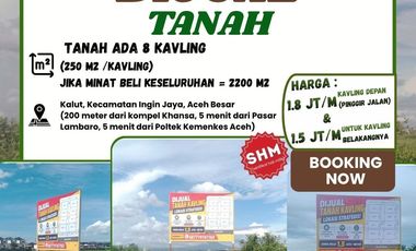 Dijual Tanah Kavling SHM di Kalut Ingin Jaya Aceh Besar, Mulai Rp1,5 Juta/m²