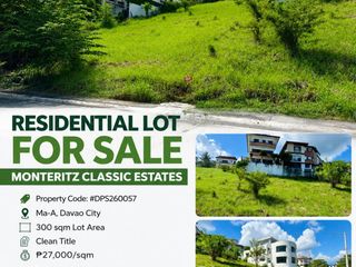300sqm Residential Lot for Sale in Monteritz Classic Estates, Ma-a, Davao City