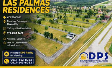 Rush for Sale : 150 sqm Residential Lot in Las Palmas Verdes, Mandug, Buhangin, Davao City | Affordable Selling Price