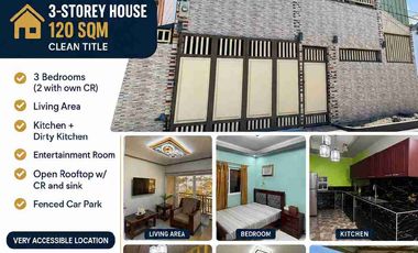 3 Storey House and Lot with 3 Bedrooms and 2 T&B