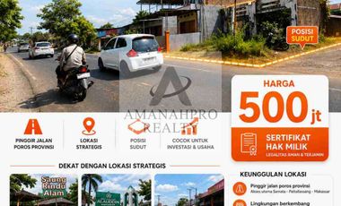 JUAL TANAH PINGGIR JALAN POROS SAMATA-PATTALLASANG DEKAT KAMPUS UIN SAMATA & SAUNG RINDU ALAM