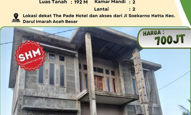Dijual Rumah 2 Lantai SHM Dekat The Pade Hotel | LT 192 m² | Darul Imarah Aceh Besar