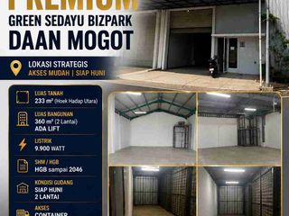 Dijual Gudang 2 Lantai dengan Lift, Posisi Hook, Luas 233m² di Green Sedayu Bizpark Daan Mogot