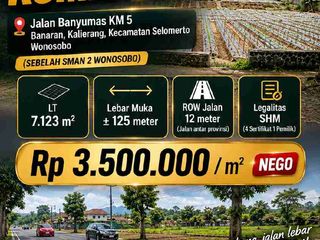 dijual kavling komersial lokasi strategis di jalan utama sebelah SMAN 2 Wonosobo