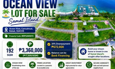 192sqm Lot for Sale in Oceanview Babak Samal Island, Davao Del Norte