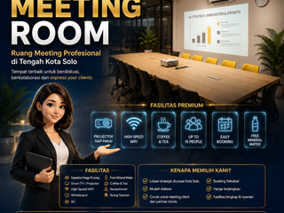 Meeting Room Profesional di Pusat Kota Solo | Kapasitas Hingga 15 Orang