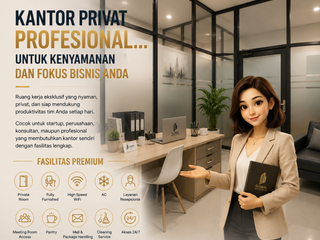 Private Office 4–5 Orang | Kantor Siap Pakai di Tengah Kota Solo