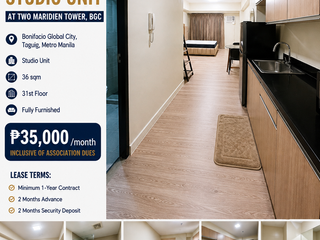 🏙️ FOR RENT | Studio Unit at Two Maridien Tower, BGC