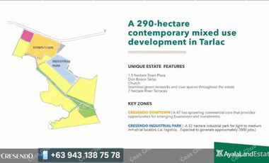 989 SQM COMMERCIAL LOT FOR SALE | AYALA CRESENDO TARLAC | BLOCK 8 LOT 2