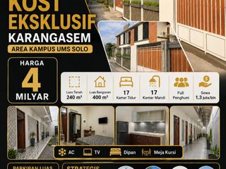 Dijual Kost Ekslusif Lokasi Kartasura,Sukoharjo Luas 240m2