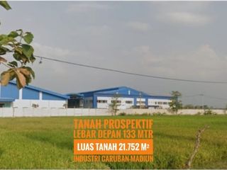 (AB) Tanah zona Industri LD 133 mtr, dekat Gerbang Tol CARUBAN Madiun, Lokasi Istimewa