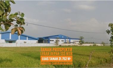 (AB) Tanah zona Industri LD 133 mtr, dekat Gerbang Tol CARUBAN Madiun, Lokasi Istimewa