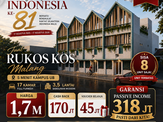 Rumah Kos Malang 17 Kamar jaminan 318jt income