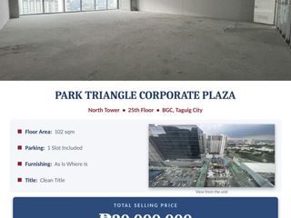 GOOD BUY OFFICE SPACE IN BGC | PARK TRIANGLE CORPORATE PLAZA