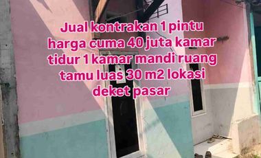 jual kontrakan 1 pintu deket pasar deket stasiun