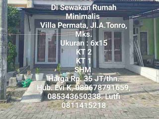 Disewakan Rumah di Perum. Villa Permata Jl. Andi Tonro Makassar