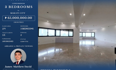 3-Bedroom Luxury Condominium at Twin Towers Makati For Sale (Facing Urdaneta)