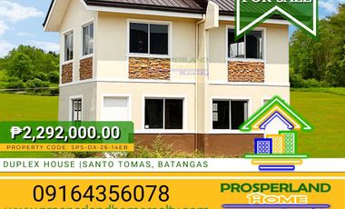 DUPLEX HOUSE FOR SALE SANTO TOMAS, BATANGAS LE MOUBREZA SOUTH PHASE 2