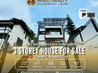 18M | Pre-owned 3 Storey House and Lot with 3CG  in Camp 7 Baguio City  For Sale - LSS