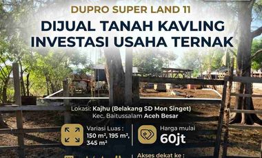 Tanah dijual Untuk Lahan Peternakan Luas 150 m Harga mulai 60juta Lokasi Kajhu Aceh Besar