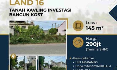 Tanah Kavling Investasi Bangun Kost Lokasi dekat Kampus UIN & USK