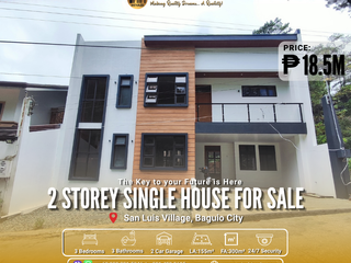 18.5M | Brand New  2-Storey House with 2 Basements in San Luis Village Baguio City For Sale Near Town - LSS