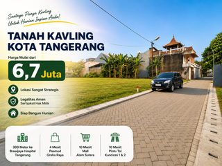 Kavling Strategis, 4 Menit Pasmod Graha Raya, SHM Siap Balik Nama