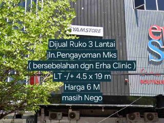 Dijual dan Disewakan Ruko 3 lt di Jl. Pengayoman Makassar