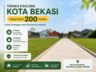 Kavling 200 Jt-an Bekasi, 15 Menit ke Pintu Tol Tambun, SHM