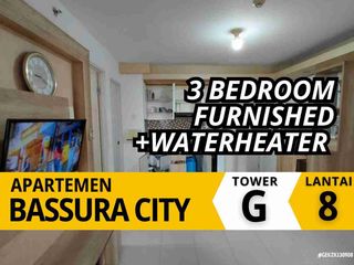 Sewa 3 Bedroom 3 Bulanan Lantai 8 Ada WaterHeater Apartemen Bassura City