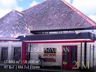 DIJUAL RUMAH COCOK UTK USAHA CAFE,RESTO,SEKOLAH,KLINIK,KANTOR.PINGGIR JALAN RAYA SUPRATMAN BANDUNG