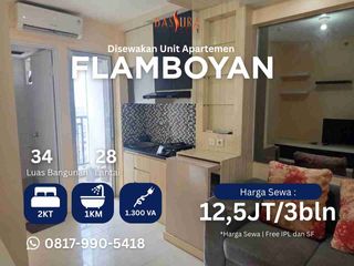 Sewa 2BR Furnished tahunan apartemen Bassura City tower Flamboyan
