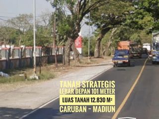(H) Tanah LD 101 mtr, NOL Jalan Raya Propinsi MADIUN - Surabaya, Baguss