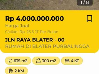 Rumah di Jual di Blater Purbalingga
