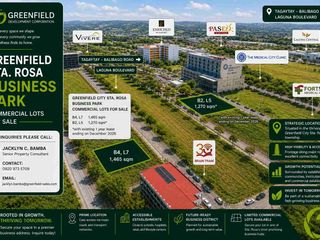 Commercial Lot For Sale in Sta. Rosa Laguna - Greenfield City
