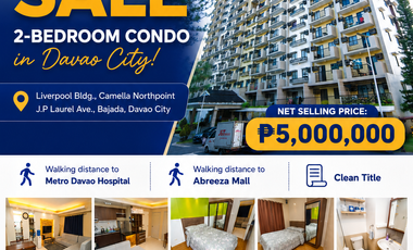 For Sale: Fully Furnished 2-Bedroom Condo Unit in Camella Northpoint, Bajada, Davao City