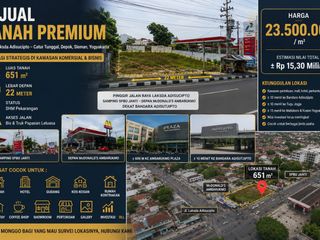 Dijual Tanah Strategis di Jogja Mangku Jalan Utama Adisucipto Lebar 22m