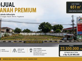 Dijual Tanah Premium Jl Laksda Adisucipto Cocok Untuk Usaha & Bisnis