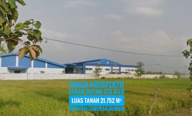 (AD) Tanah zona Industri LD 133 mtr, dekat Gerbang Tol CARUBAN Madiun, Lokasi Prospektif