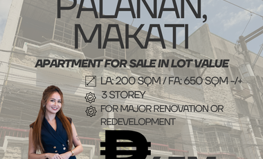 PALANAN, MAKATI APARTMENT FOR SALE IN LOT VALUE