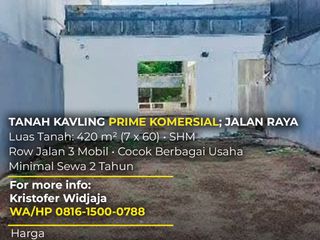 Disewakan Lahan Komersial HR Muhammad Surabaya Barat SHM