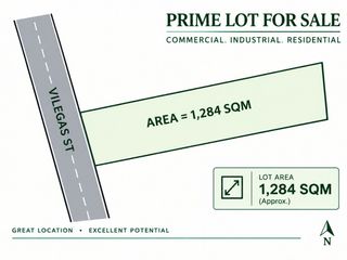 QC COMMERCIAL LOT VILLEGAS ST NEAR BALER ST LA=1.284 SQM. GOOD FOR WAREHOUSE