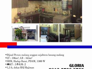 Dijual Perum malang anggun sejahtera lawang malang