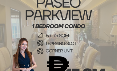 1 BEDROOM CORNER UNIT FOR SALE IN PASEO PARKVIEW
