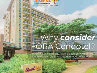 FOR SALE: FORA CONDOTEL TAGAYTAY | FILINVEST LAND | HOTEL-MANAGED INVESTMENT PROPERTY