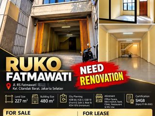 Dijual Ruko Fatmawati, Cilandak, Jaksel.