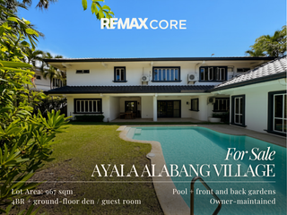FOR SALE: 4-Bedroom House & Lot with Pool and Garden in Ayala Alabang Village