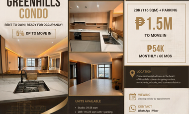 2 BR RENT to own condo for sale near Ob montessori